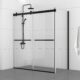 Vinnova  Spezia 64" W x 76" H Rectangle Double Sliding Frameless Shower Enclosure in Matt Black 301064+36P-MB - Image 2