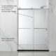 Vinnova  Spezia 64" W x 76" H Rectangle Double Sliding Frameless Shower Enclosure in Polished Chrome 301064+36P-PC - Image 13