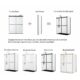 Vinnova  Spezia 64" W x 76" H Rectangle Double Sliding Frameless Shower Enclosure in Polished Chrome 301064+36P-PC - Image 14