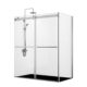 Vinnova  Spezia 68" W x 76" H Rectangle Double Sliding Frameless Shower Enclosure in Polished Chrome 301068+36P-PC