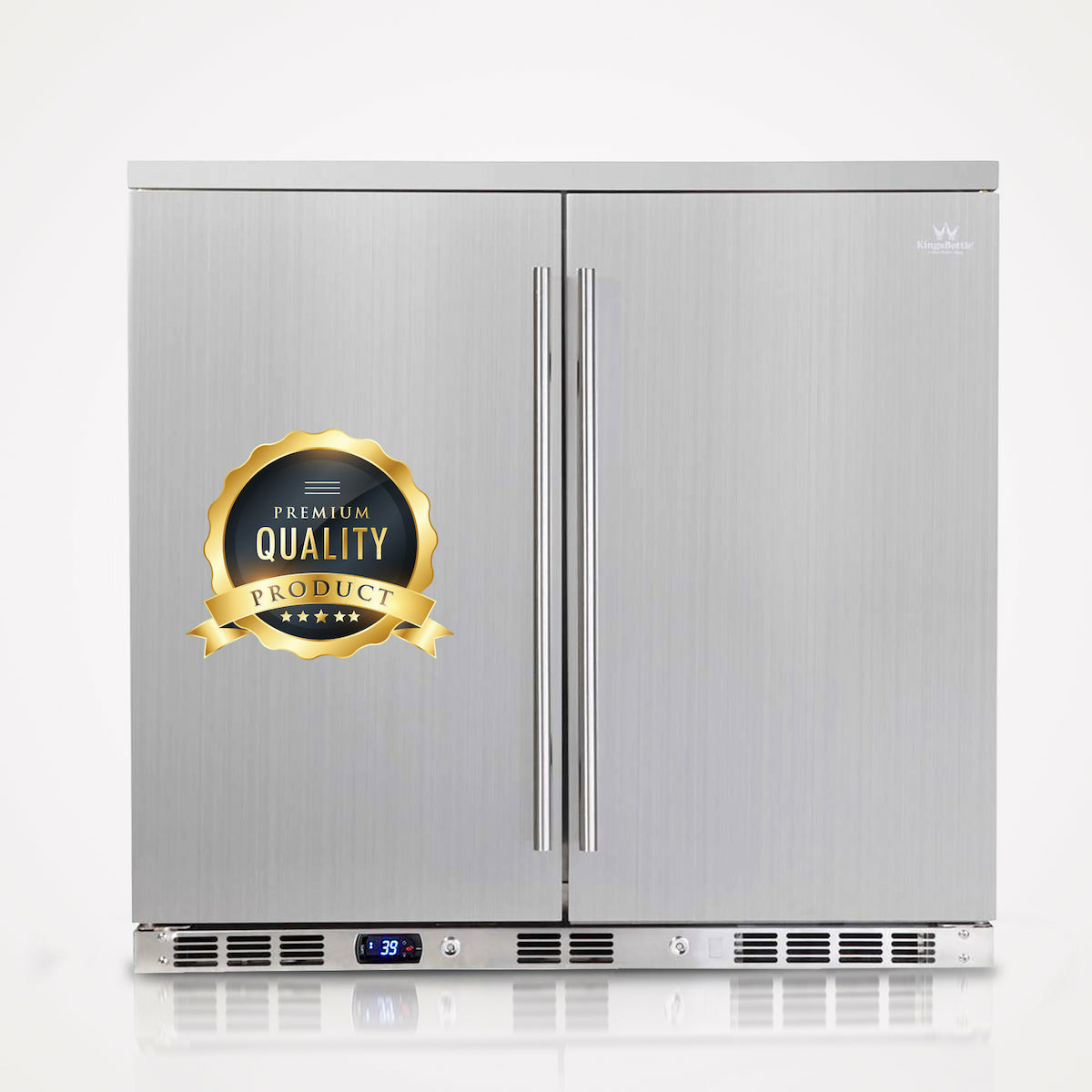Kings Bottle 36" Outdoor Beverage Refrigerator 2 Door For Home KBU56ASD - Image 2