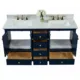 Ancerre Audrey 60" Bathroom Vanity Set in Heritage Blue with 24" Mirrors VTSM-AUDREY-60-HB-CW-GD - Image 3