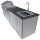 Sunstone Houston 9'-8" Grill/Double Burner/Bar Sink & Fridge Island Package SCPHOUSTON - Image 3