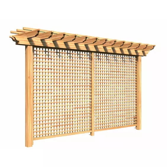 images Creekvine Designs 4' x 16' Treated Pine Monterrey Pergola with Lattice HBWTPMPPL4x16CVD - Image 1