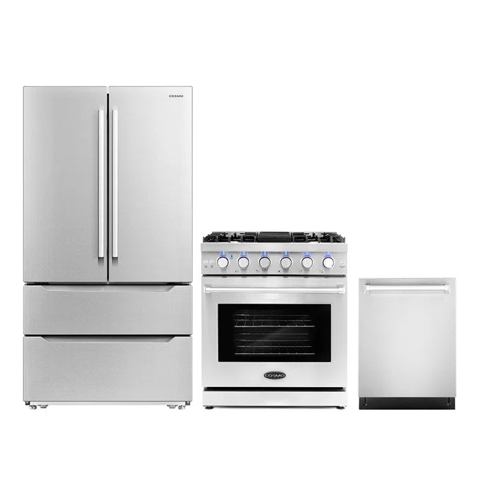 images Cosmo 3-Piece, 30" Gas Range 24" Dishwasher & French Door Refrigerator COS-3PKG-101 - Image 1
