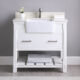 Altair Georgia 36" Single Bathroom Vanity Set in White and Composite Carrara White Stone Top with White Farmhouse Basin with Mirror  537036-WH-AW - Image 3