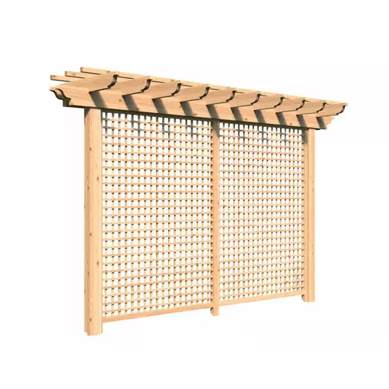 images Creekvine Designs 3' x 12' Red Cedar Monterrey Pergola with Lattice HBWRCMPPL3x12CVD - Image 1