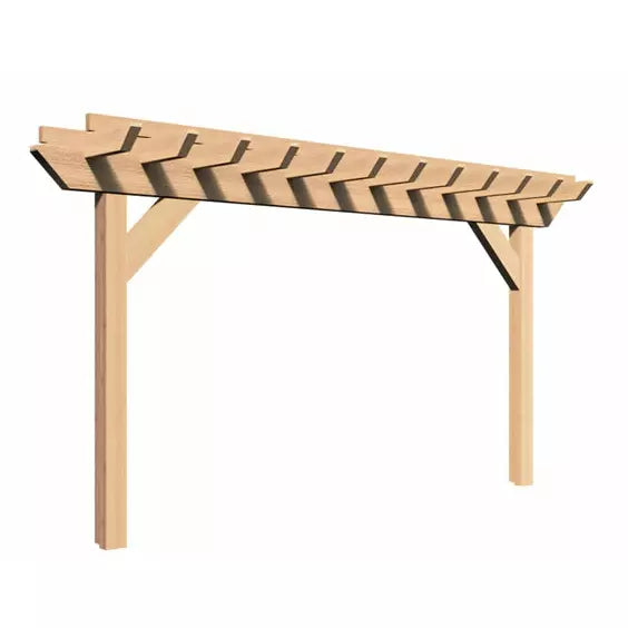 images Creekvine Designs 3' x 16' Rough Cut Cedar Monterrey Pergola HBWRCCMP3x16CVD - Image 1