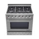 NXR SCD3611 36" Natural Gas Dual Fuel Range & EH3619 Under Cabinet Hood Bundle, Stainless Steel  SCD3611EHBD - Image 4