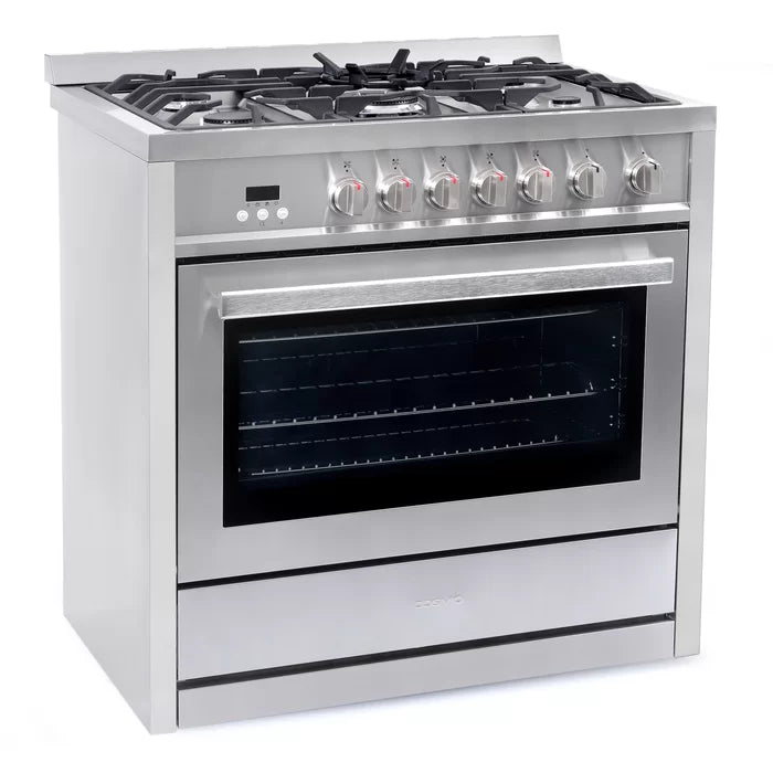 Cosmo 4 Piece, 36" Gas Range 36" Range Hood 24" Dishwasher & Refrigerator COS-4PKG-150 - Image 3