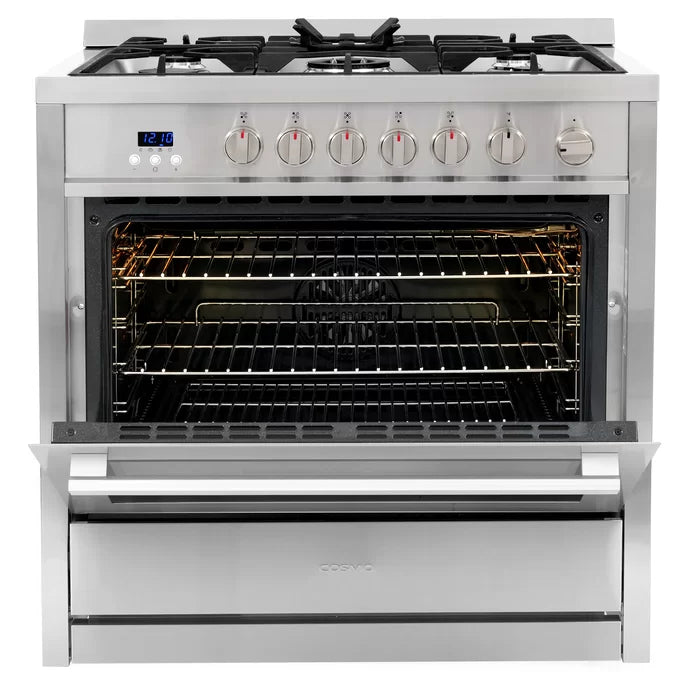 Cosmo 4 Piece, 36" Gas Range 36" Range Hood 24" Dishwasher & Refrigerator COS-4PKG-150 - Image 4