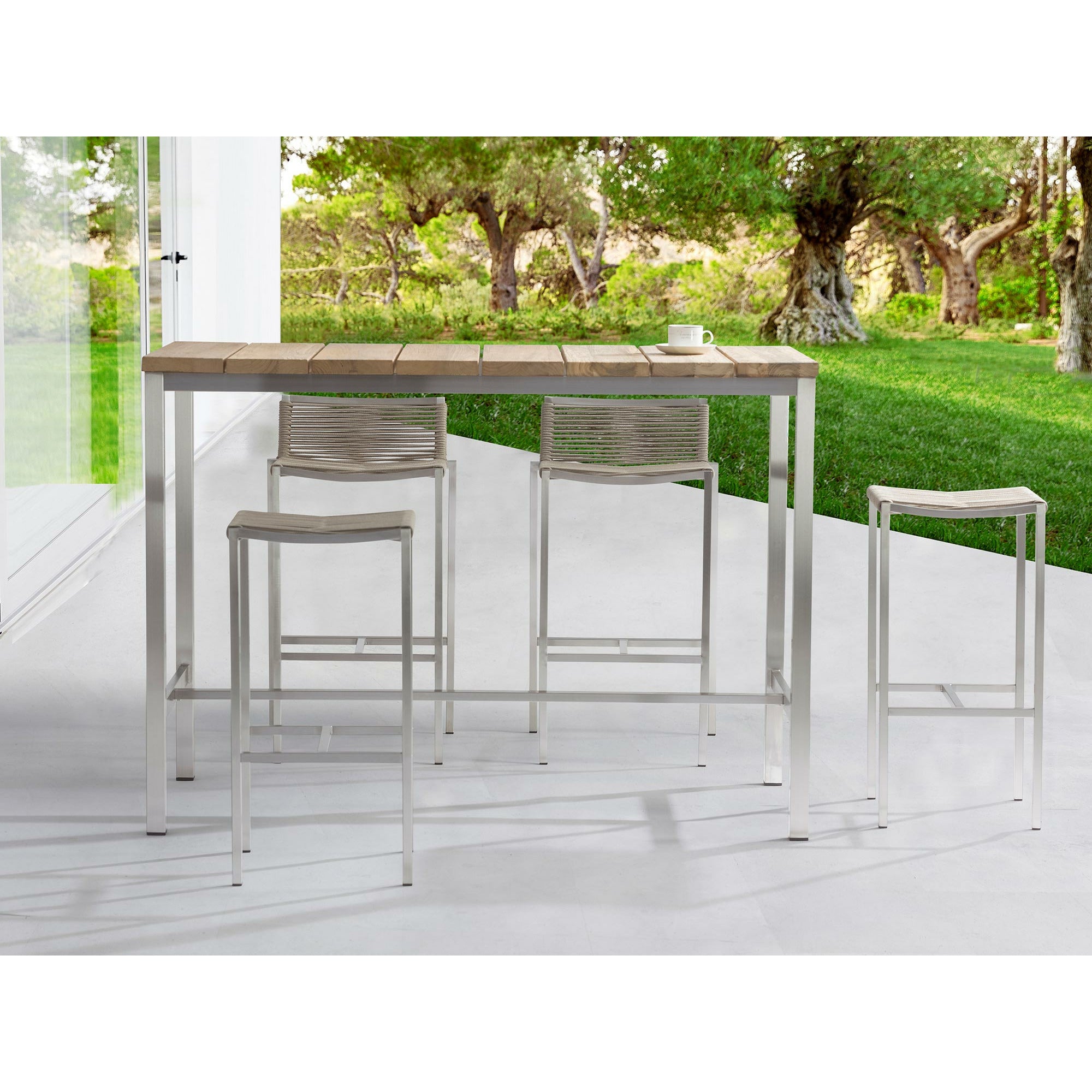 images Whiteline Modern Living - Stone Backless Outdoor Barstool BS1597-NBAC - Image 1