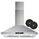 Cosmo 30" Ductless Wall Mount Range Hood in Stainless Steel with LED Lighting and Carbon Filter Kit for Recirculating COS-63175S-DL - Image 15
