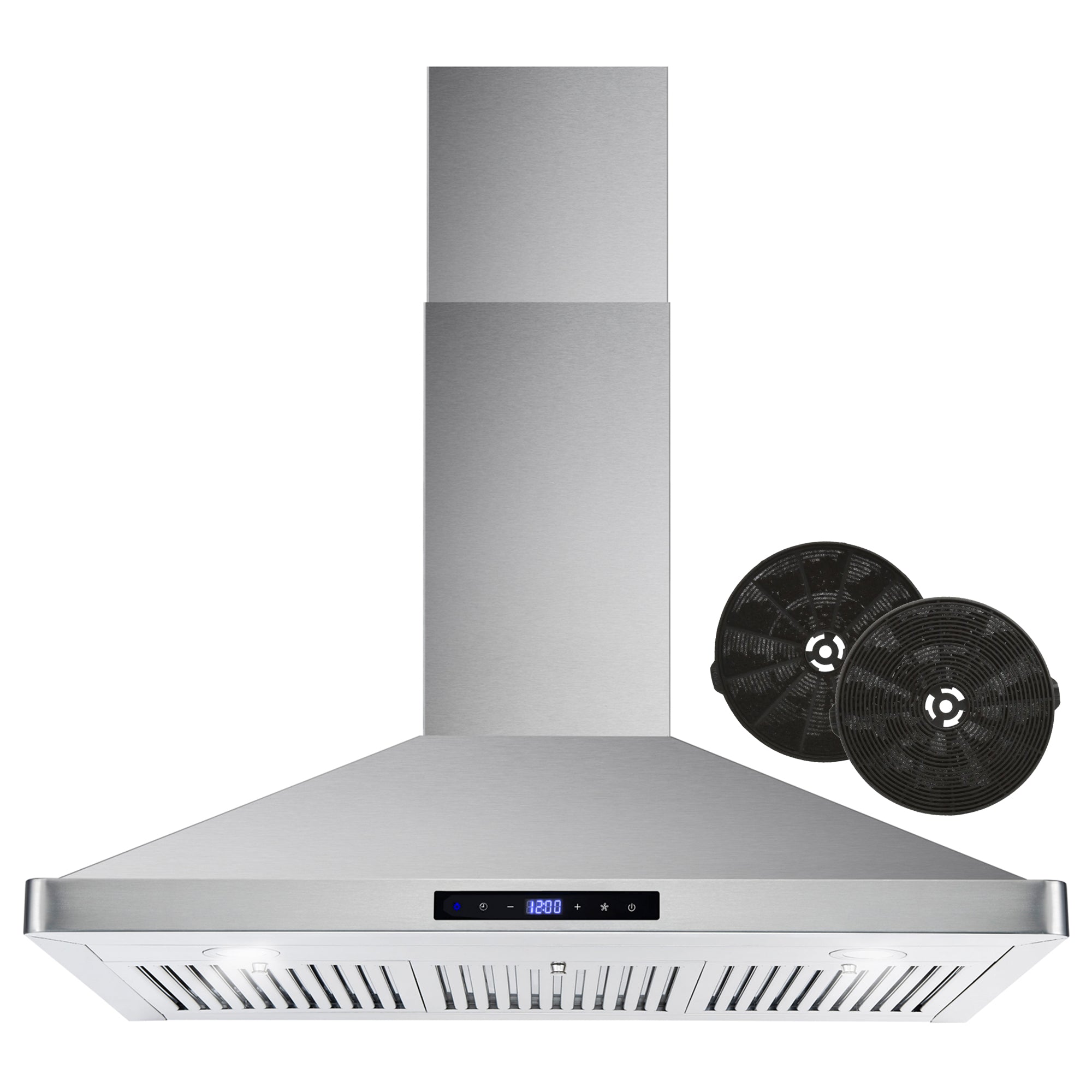 images Cosmo 36" Ductless Wall Mount Range Hood in Stainless Steel with LED Lighting and Carbon Filter Kit for Recirculating COS-63190S-DL - Image 1