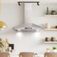 Cosmo 36" Ductless Wall Mount Range Hood in Stainless Steel with LED Lighting and Carbon Filter Kit for Recirculating COS-63190S-DL - Image 2