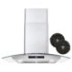 Cosmo 30" Ductless Wall Mount Range Hood in Stainless Steel with LED Lighting and Carbon Filter Kit for Recirculating COS-668AS750-DL - Image 6