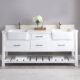 Altair Georgia 72" Double Bathroom Vanity Set in White and Composite Carrara White Stone Top with White Farmhouse Basin with Mirror 537072-WH-AW - Image 6