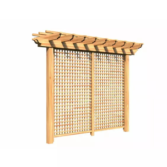 images Creekvine Designs 3' x 10' Treated Pine Monterrey Pergola with Lattice HBWTPMPPL3x10CVD - Image 1