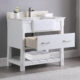 Altair Georgia 36" Single Bathroom Vanity Set in White and Composite Carrara White Stone Top with White Farmhouse Basin with Mirror  537036-WH-AW - Image 6
