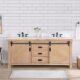 Vinnova Cortes 72" Double Sink Bath Vanity in Weathered Pine with White Composite Countertop and Mirror  701772-WP-WS - Image 13