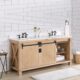 Vinnova Cortes 72" Double Sink Bath Vanity in Weathered Pine with White Composite Countertop and Mirror  701772-WP-WS - Image 17