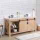 Vinnova Cortes 72" Double Sink Bath Vanity in Weathered Pine with White Composite Countertop and Mirror  701772-WP-WS - Image 18