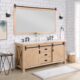Vinnova Cortes 72" Double Sink Bath Vanity in Weathered Pine with White Composite Countertop and Mirror  701772-WP-WS - Image 2