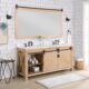 Vinnova Cortes 72" Double Sink Bath Vanity in Weathered Pine with White Composite Countertop and Mirror  701772-WP-WS - Image 5