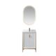 Vinnova Granada 24" Vanity in White with White Composite Grain Stone Countertop With Mirror  736024-WH-GW