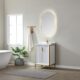Vinnova Granada 24" Vanity in White with White Composite Grain Stone Countertop With Mirror  736024-WH-GW - Image 3