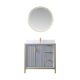 Vinnova Granada 36" Vanity in Paris Grey with White Composite Grain Stone Countertop With Mirror  736036-PG-GW - Image 2