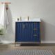 Vinnova Granada 36" Vanity in Royal Blue with White Composite Grain Stone Countertop With Mirror  736036-RB-GW - Image 7