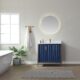 Vinnova Granada 36" Vanity in Royal Blue with White Composite Grain Stone Countertop With Mirror  736036-RB-GW - Image 2