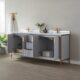 Vinnova Granada 72" Vanity in Paris Grey with White Composite Grain Stone Countertop With Mirror  736072-PG-GW - Image 13