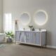 Vinnova Granada 72" Vanity in Paris Grey with White Composite Grain Stone Countertop With Mirror  736072-PG-GW - Image 3
