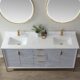 Vinnova Granada 72" Vanity in Paris Grey with White Composite Grain Stone Countertop With Mirror  736072-PG-GW - Image 5