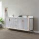 Vinnova Granada 72" Vanity in White with White Composite Grain Stone Countertop With Mirror  736072-WH-GW - Image 13