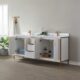 Vinnova Granada 72" Vanity in White with White Composite Grain Stone Countertop With Mirror  736072-WH-GW - Image 14