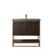 Vinnova Donostia 36" Vanity in Walnut with Grey Composite Armani limestone board stone countertop With Mirror  737036-NLW-ALB - Image 11