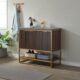 Vinnova Donostia 36" Vanity in Walnut with Grey Composite Armani limestone board stone countertop With Mirror  737036-NLW-ALB - Image 12
