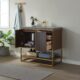 Vinnova Donostia 36" Vanity in Walnut with Grey Composite Armani limestone board stone countertop With Mirror  737036-NLW-ALB - Image 13