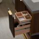 Vinnova Donostia 36" Vanity in Walnut with Grey Composite Armani limestone board stone countertop With Mirror  737036-NLW-ALB - Image 17