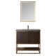 Vinnova Donostia 36" Vanity in Walnut with Grey Composite Armani limestone board stone countertop With Mirror  737036-NLW-ALB