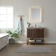 Vinnova Donostia 36" Vanity in Walnut with Grey Composite Armani limestone board stone countertop With Mirror  737036-NLW-ALB - Image 3
