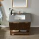 Vinnova Donostia 36" Vanity in Walnut with Grey Composite Armani limestone board stone countertop With Mirror  737036-NLW-ALB - Image 6