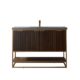 Vinnova Donostia 48" Vanity in Walnut with Grey Composite Armani limestone board stone countertop With Mirror  737048-NLW-ALB - Image 10