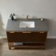 Vinnova Donostia 48" Vanity in Walnut with Grey Composite Armani limestone board stone countertop With Mirror  737048-NLW-ALB - Image 14