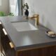 Vinnova Donostia 48" Vanity in Walnut with Grey Composite Armani limestone board stone countertop With Mirror  737048-NLW-ALB - Image 15