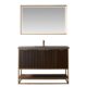 Vinnova Donostia 48" Vanity in Walnut with Grey Composite Armani limestone board stone countertop With Mirror  737048-NLW-ALB