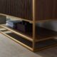 Vinnova Donostia 48" Vanity in Walnut with Grey Composite Armani limestone board stone countertop With Mirror  737048-NLW-ALB - Image 7